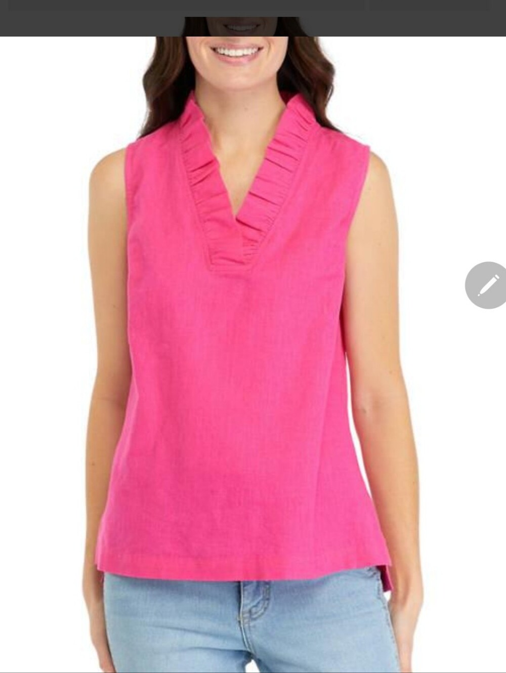 crown & ivy Pink Ruffle V-Neck Camisole